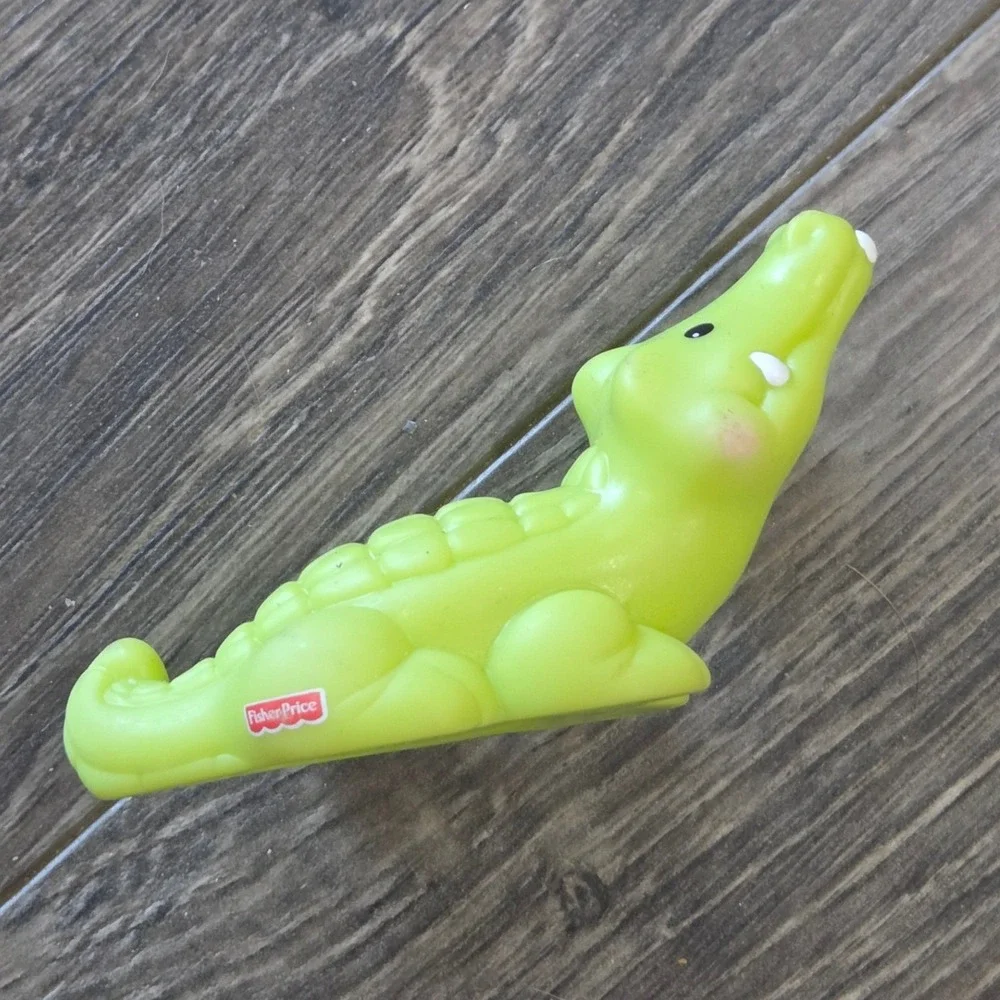 Fisher Price Little People Alligator Figure Lime Green Vintage Collectible